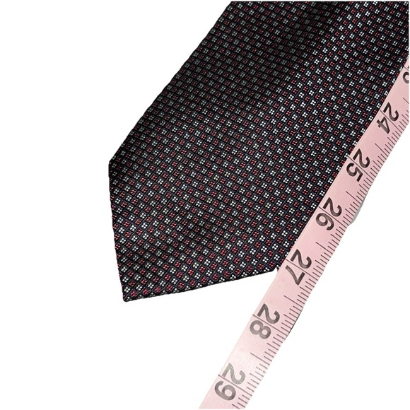 Vintage Lauren Ralph Lauren Silk Neck Tie Geometric Pattern Red Blue Made in USA - Picture 5 of 6